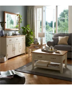 Norfolk Two Tone Oak And Oak Veneer 3 Door 3 Drawer Sideboard -Home Furnishings Store o01xk696500c