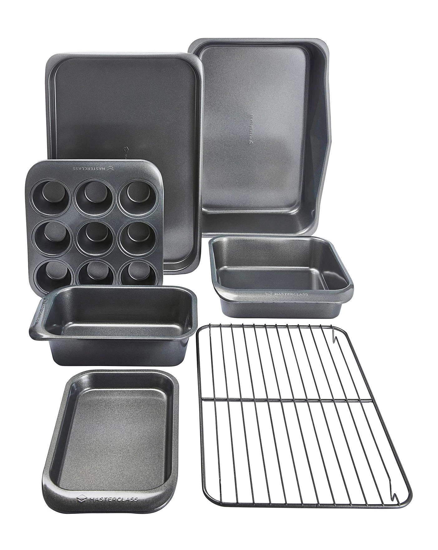 MasterClass 7 Piece Smart Space Stacking Non-Stick Bakeware Set 3 MasterClass 7 Piece Smart Space Stacking Non-Stick Bakeware Set - Image 3