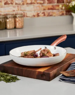 Tower Linear White & Rose Gold 2 Piece Frying Pan -Home Furnishings Store p01dh055506c