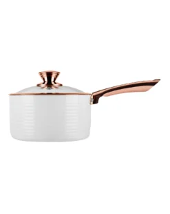 Tower Linear White & Rose Gold 3 Piece Saucepan Set -Home Furnishings Store p01dh056506c
