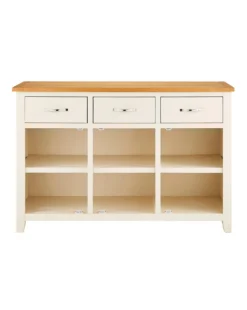 Norfolk Two Tone Oak And Oak Veneer 3 Door 3 Drawer Sideboard -Home Furnishings Store p01xk702501s