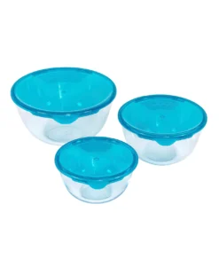 Pyrex Set Of 3 Bowls With Lid