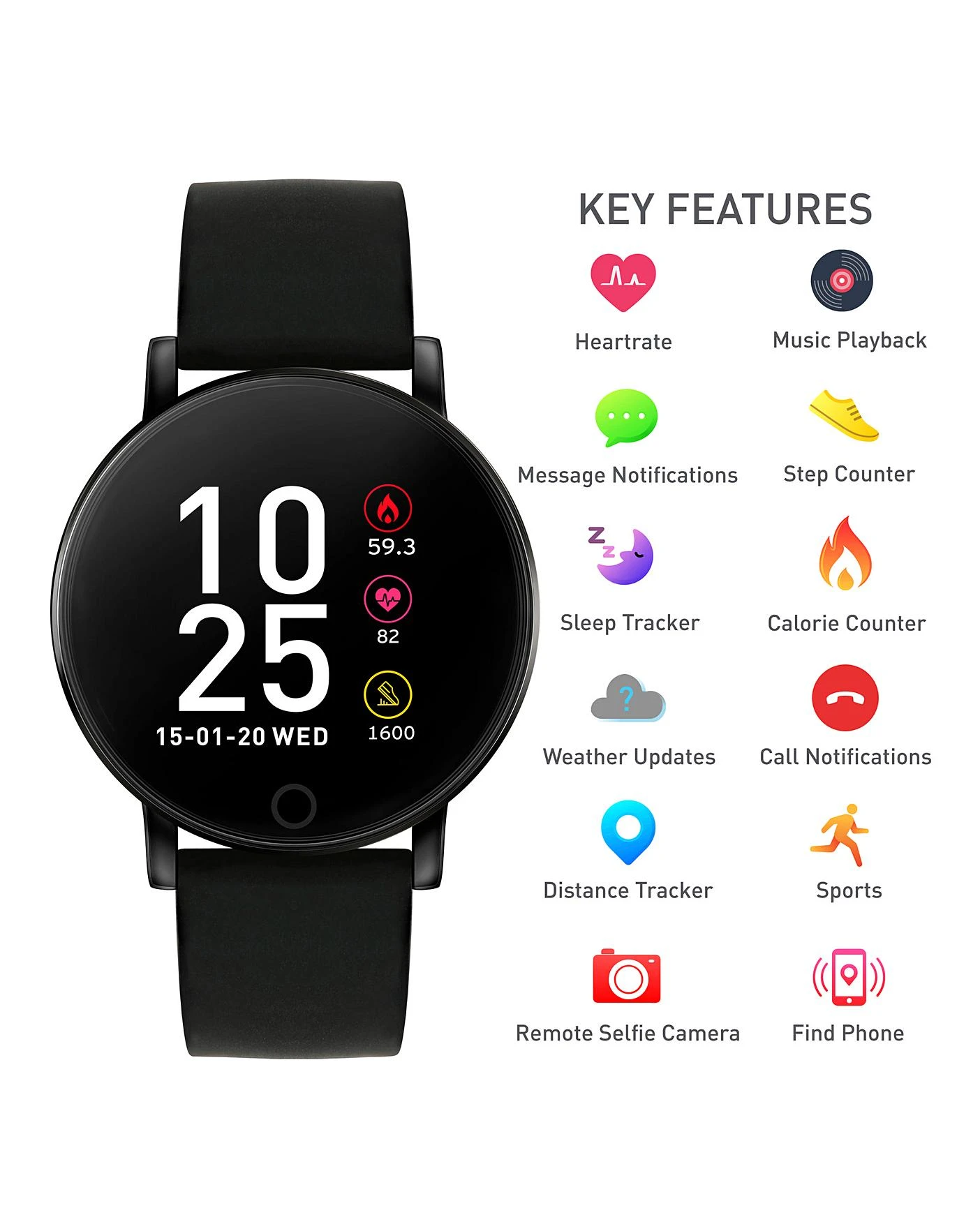 Reflex Active Series 5 Smart Watch - Black 7 Reflex Active Series 5 Smart Watch - Black - Image 7