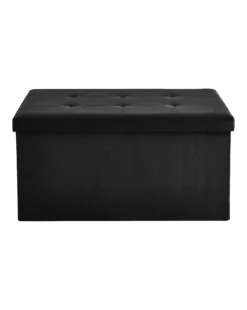 Black Velvet Storage Ottoman -Home Furnishings Store v01gg496500s