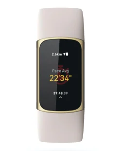 Fitbit Charge 5 Fitness Tracker - Soft Gold/Lunar White