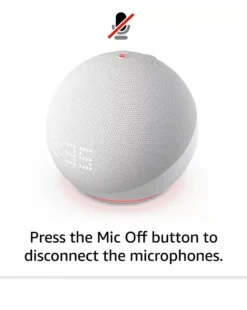 Amazon Echo Dot (5th Gen 2022) Smart Speaker With Clock & Alexa - Glacier White -Home Furnishings Store x01fx801505s