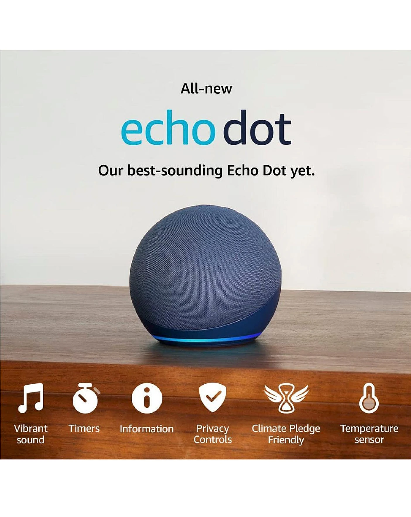 Amazon Echo Dot (5th Gen 2022) Smart Speaker With Alexa - Deep Sea Blue 8 Amazon Echo Dot (5th Gen 2022) Smart Speaker With Alexa - Deep Sea Blue - Image 8