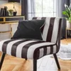 Joanna Hope Eliza Black And White Striped Accent Chair