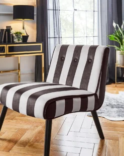 Joanna Hope Eliza Black And White Striped Accent Chair -Home Furnishings Store x01jo184503s