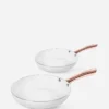 Tower Linear White & Rose Gold 2 Piece Frying Pan