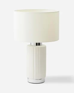 Joanna Hope Ceramic White & Silver Table Lamp -Home Furnishings Store y01fs903502s