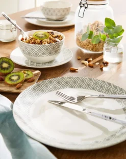 Grey Geo 12 Piece Dinner Set
