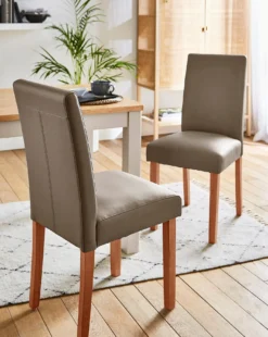 Ava Faux Leather Pair Of Dining Chairs