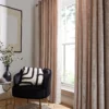 Crushed Velvet Lined Eyelet Curtains