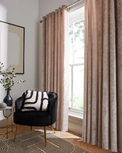 Crushed Velvet Lined Eyelet Curtains