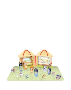 Bluey Wooden Carry Along House Playset With 6 Figures