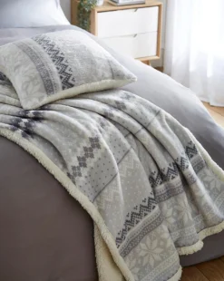 Cosy Fairisle Cushion & Throw Bundle