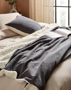 Gray & Osbourn No.3 Corduroy Throw With Sherpa Reverse