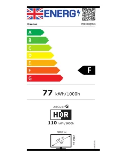 Hisense 55" 55E7KQTUK Smart 4K UHD QLED TV With Dolby Atmos & Dolby Vision -Home Furnishings Store z01uv211657s