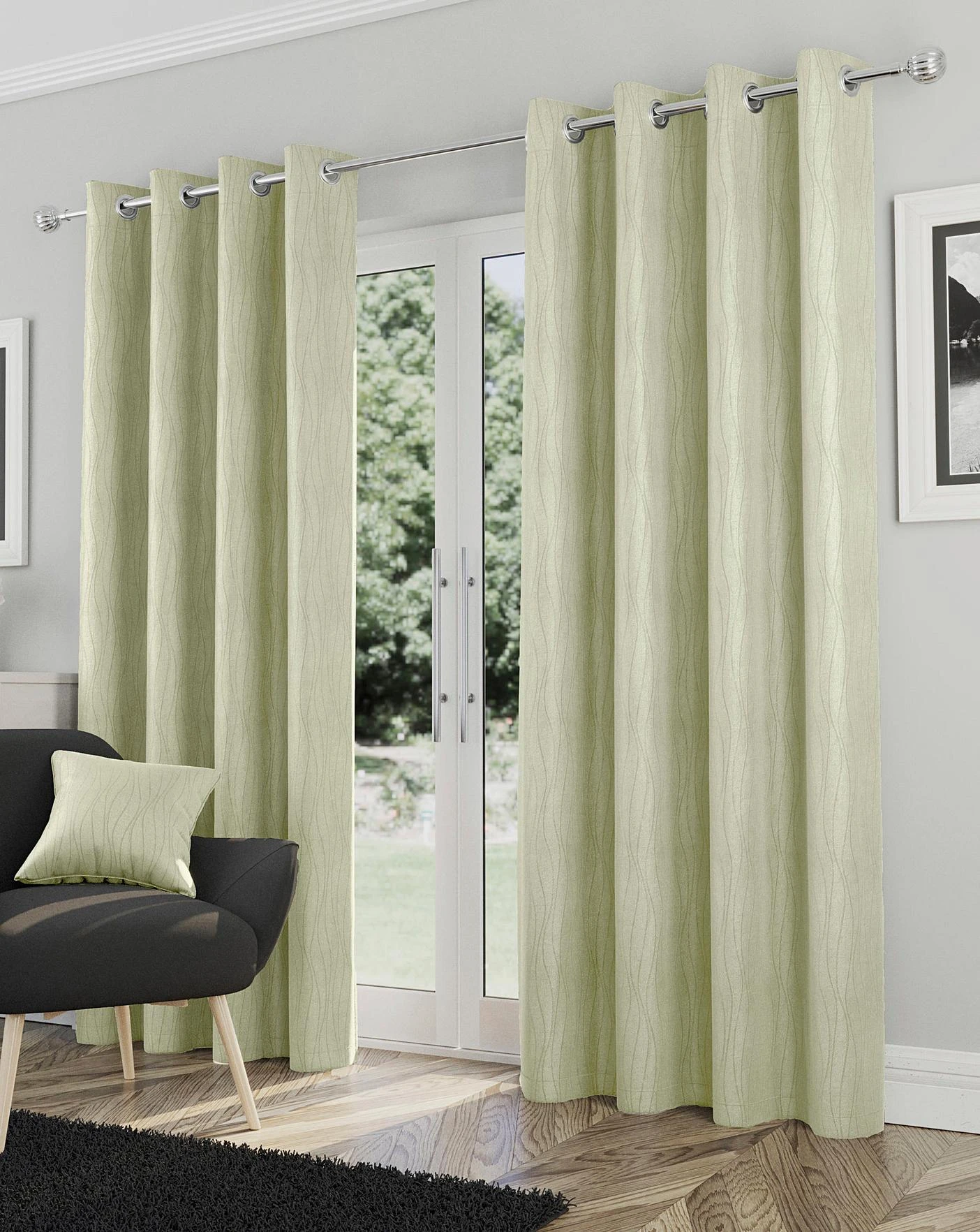 Goodwood Light Filtering Textured Embossed Eyelet Curtain 1 Goodwood Light Filtering Textured Embossed Eyelet Curtain