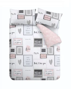 Catherine Lansfield Sleep Dreams Blush Duvet Set -Home Furnishings Store z01za506518s